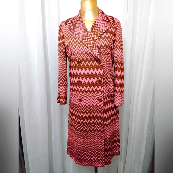 Vintage Missoni 1970s Zigzag Double-Breasted Coat - Made in Italy - IT 40 - Picture 12 of 16